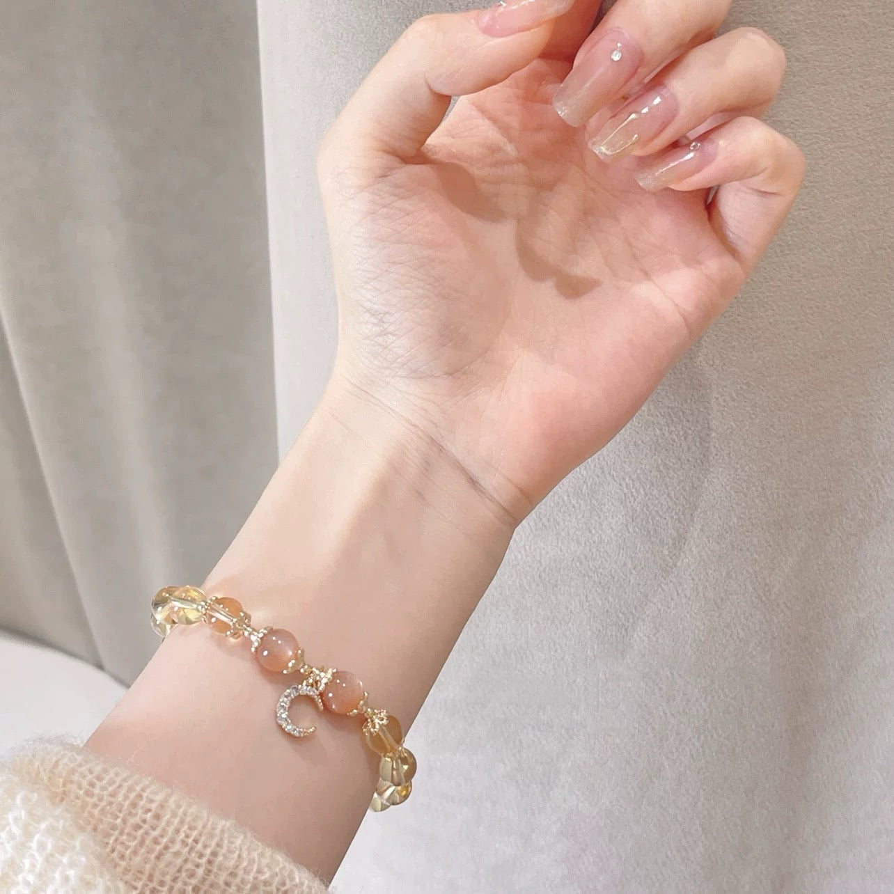 Wealth & Harmony Bracelet ๐ Citrine ร Sunstone ร Moonstone