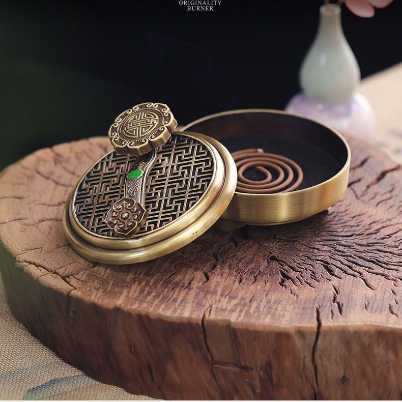 Ruyi Alloy Incense Burner For Coils, Cones & Stick Incense