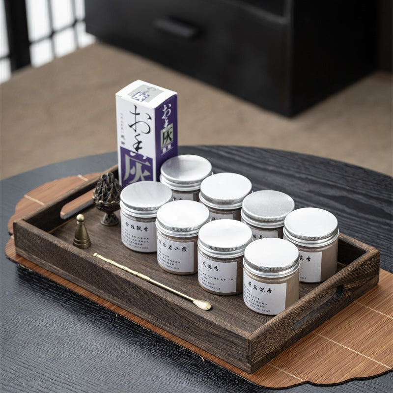 Silver-Lid Incense Powder Set with Boshan Burner – 8 Scents Available