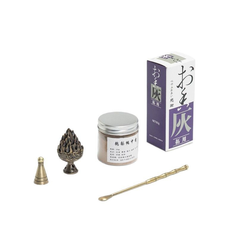 Silver-Lid Incense Powder Set with Boshan Burner – 8 Scents Available