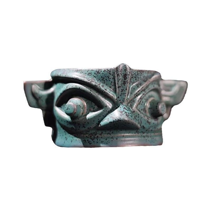 Sanxingdui Ceramic Incense Burner Ancient Bronze Style for Sticks & Backflow Incense