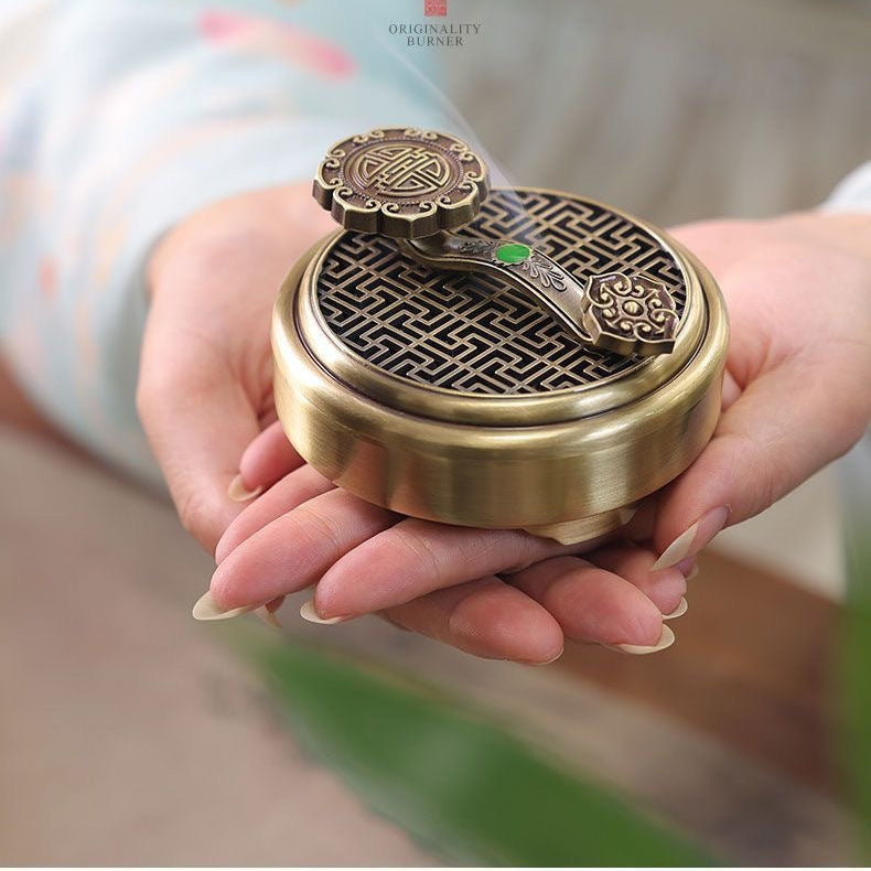 Ruyi Alloy Incense Burner For Coils, Cones & Stick Incense