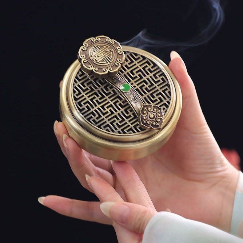Ruyi Alloy Incense Burner For Coils, Cones & Stick Incense