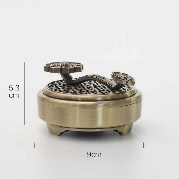 Ruyi Alloy Incense Burner For Coils, Cones & Stick Incense