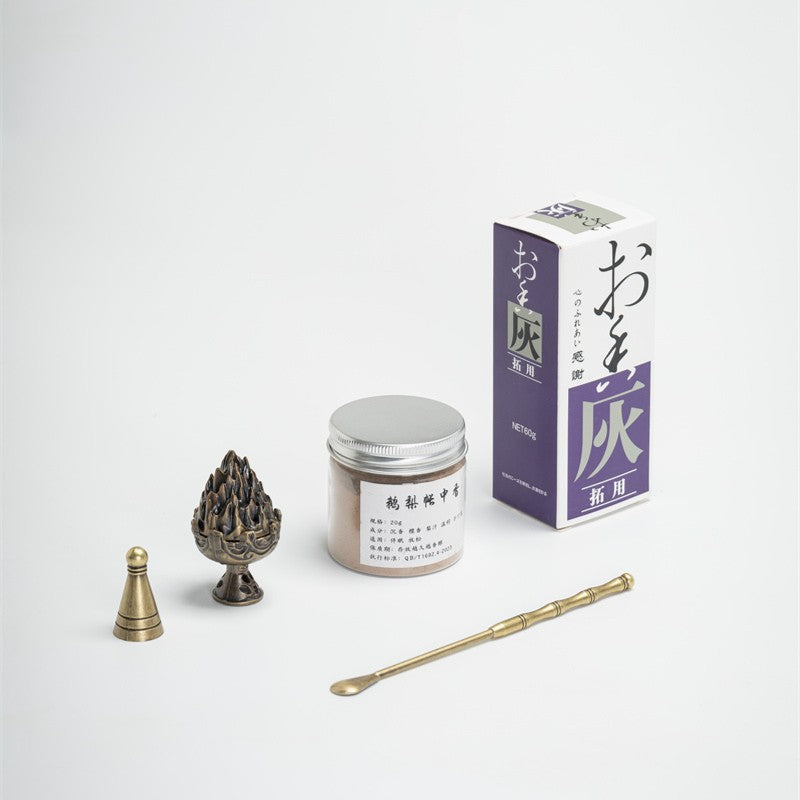 Silver-Lid Incense Powder Set with Boshan Burner – 8 Scents Available