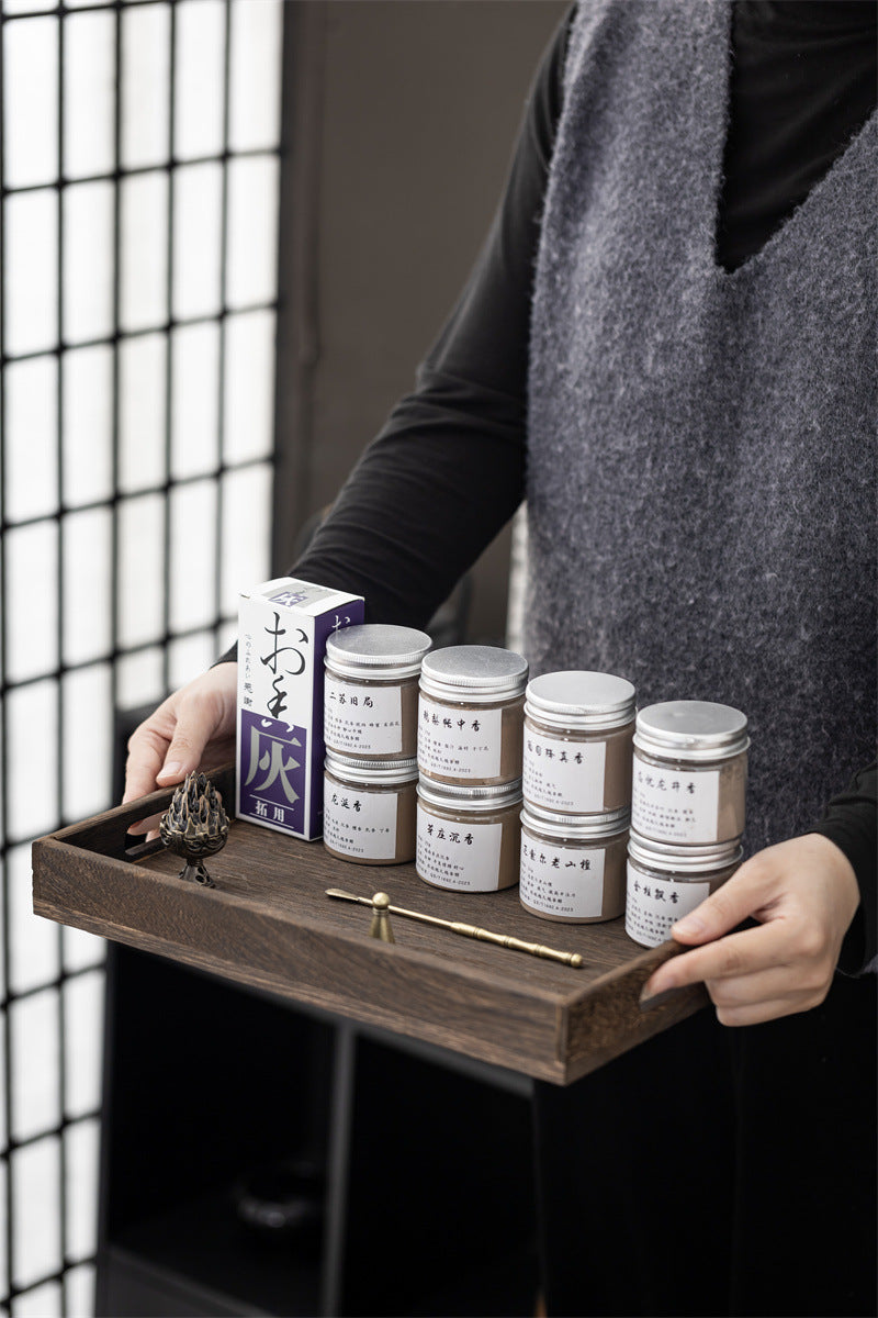 Silver-Lid Incense Powder Set with Boshan Burner – 8 Scents Available