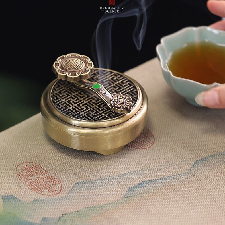 Ruyi Alloy Incense Burner For Coils, Cones & Stick Incense