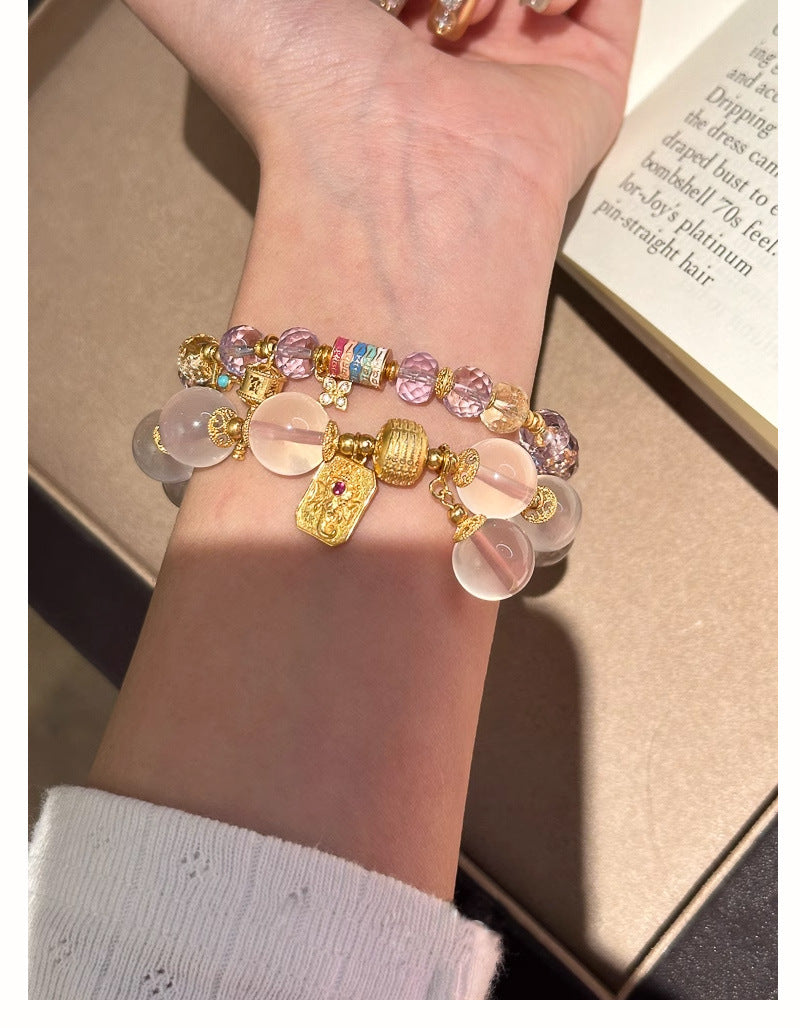 Golden Elephant Crystal Bracelet โ Wealth & Love Energy (2 Styles)