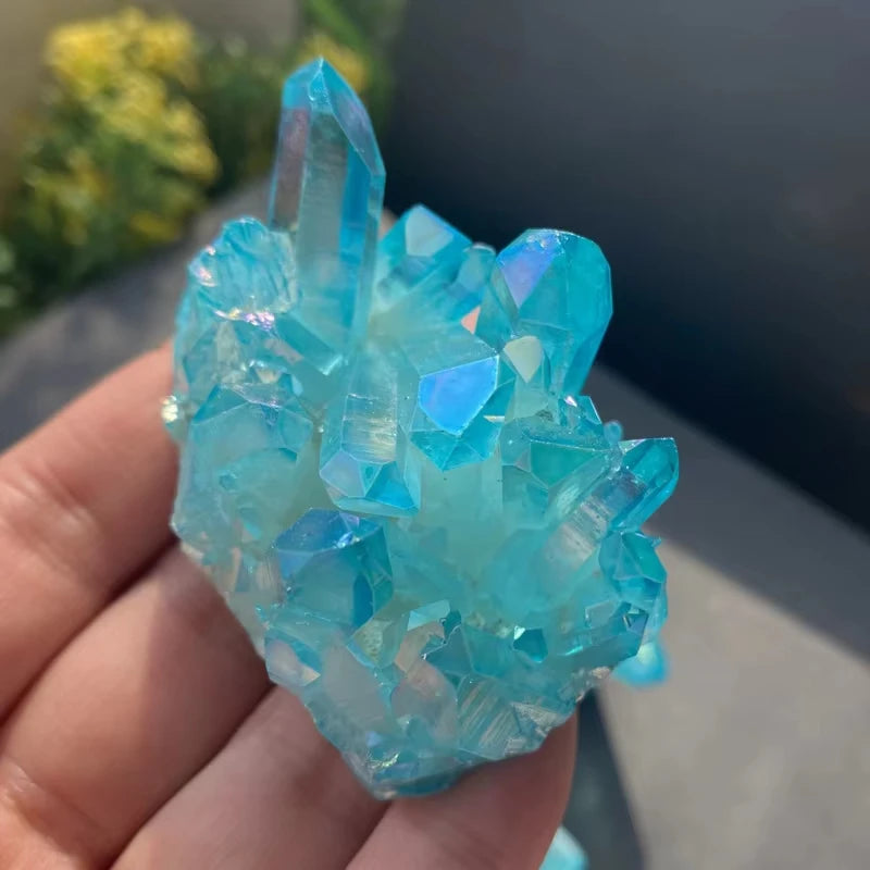 Celestial Blue Titanium Quartz โ Energy Healing Crystal Cluster ๐