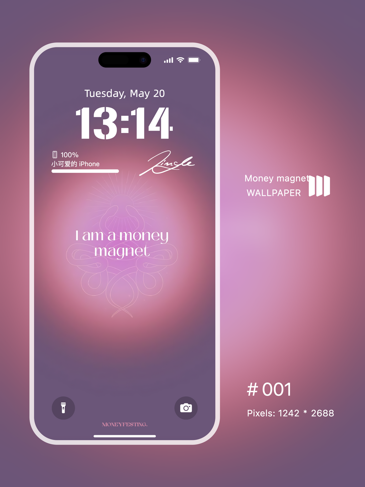 Manifestation Lock Screen Wallpaper Set – Align Your Energy, Attract Good Fortune