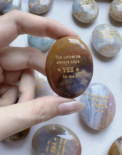 The "Instant Yes" Palm Stone - Ocean Chalcedony