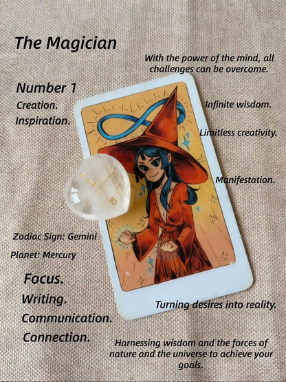 Tarot Element Natural Crystal Heart Palm Stone (2 Styles)