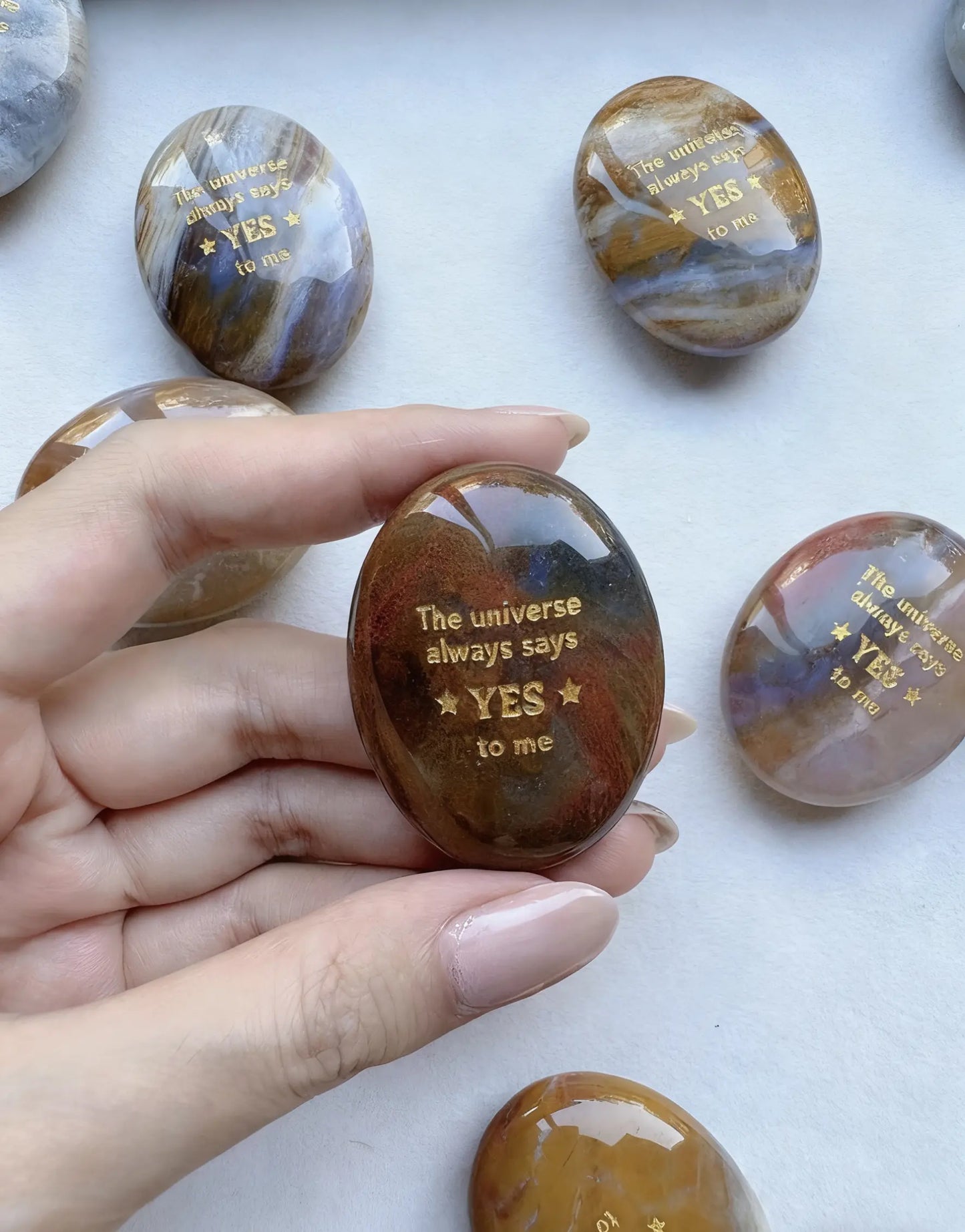 The "Instant Yes" Palm Stone - Ocean Chalcedony