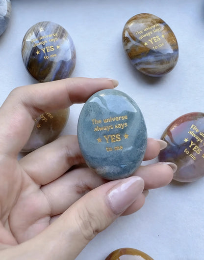 The "Instant Yes" Palm Stone - Ocean Chalcedony
