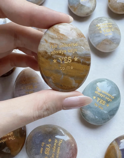The "Instant Yes" Palm Stone - Ocean Chalcedony