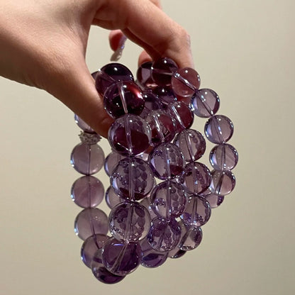 [Chilled grapes] natural amethyst bracelet 12mm nine purple away from the fire bracelet to send girlfriends and friends