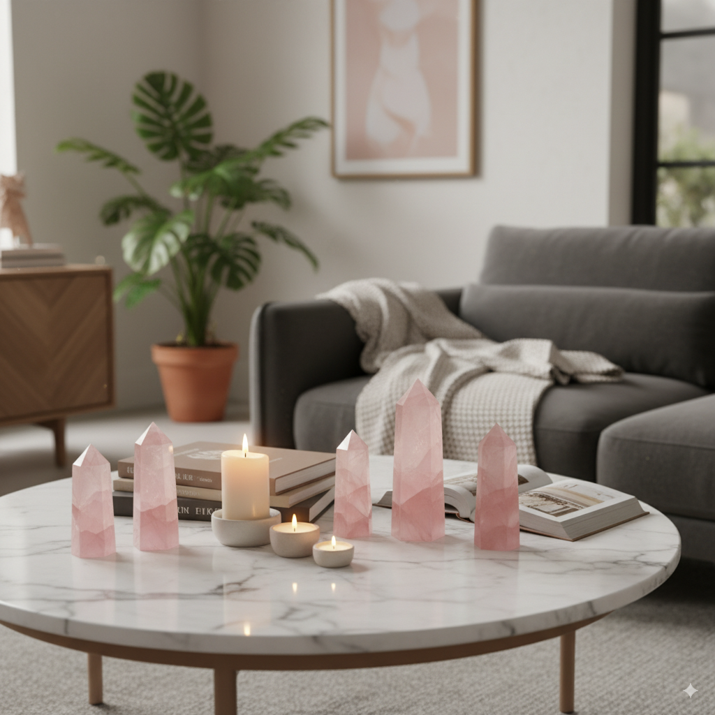 Rose Quartz Crystal Tower – Love & Healing Energy