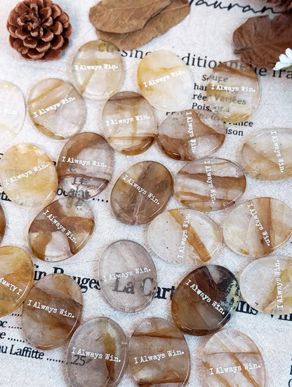 Yellow Fluorite Palm Stone - Cosmic Alignment