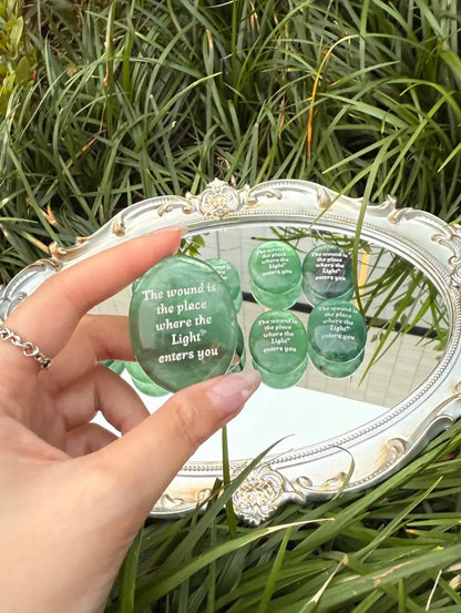 Green Fluorite Healing Palm Stone - Heart Healer
