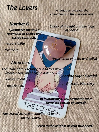 Tarot Element Natural Crystal Heart Palm Stone (2 Styles)