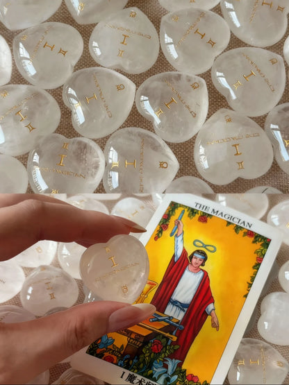 Tarot Element Natural Crystal Heart Palm Stone (2 Styles)