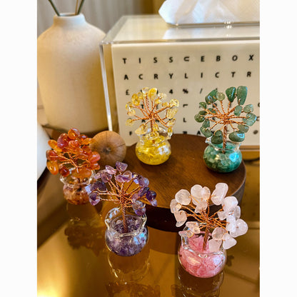 Mini Energy Crystal Trees for Healing & Abundance — Handcrafted Spiritual Desk Decor with Natural Gemstones 🌿✨