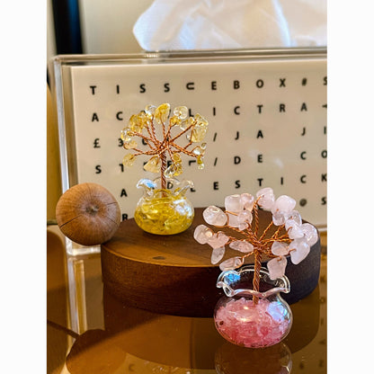 Mini Energy Crystal Trees for Healing & Abundance — Handcrafted Spiritual Desk Decor with Natural Gemstones 🌿✨