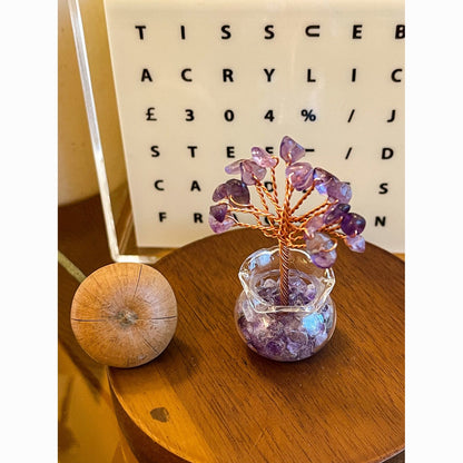 Mini Energy Crystal Trees for Healing & Abundance — Handcrafted Spiritual Desk Decor with Natural Gemstones 🌿✨