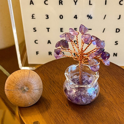 Mini Energy Crystal Trees for Healing & Abundance — Handcrafted Spiritual Desk Decor with Natural Gemstones 🌿✨