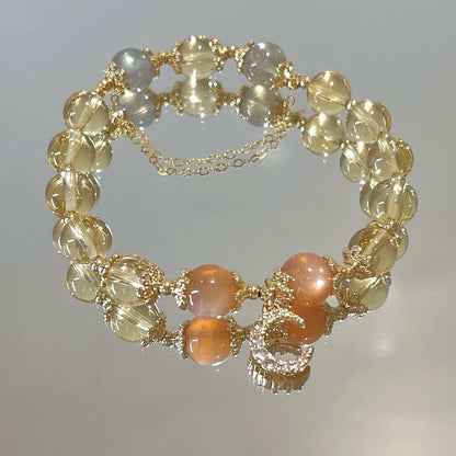 Wealth & Harmony Bracelet 💛 Citrine × Sunstone × Moonstone