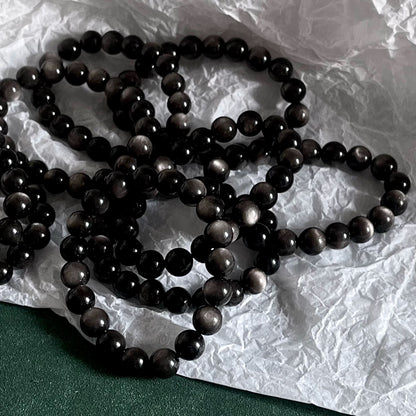 Silver Sheen Obsidian Bracelet 🖤