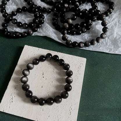 Silver Sheen Obsidian Bracelet 🖤