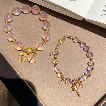 Golden Elephant Crystal Bracelet – Wealth & Love Energy (2 Styles)