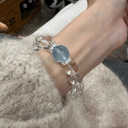 Clear Quartz & Aquamarine Healing Bracelet — Celebrity-Loved Energy Jewelry 🌊