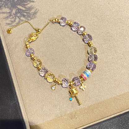 Golden Elephant Crystal Bracelet – Wealth & Love Energy (2 Styles)