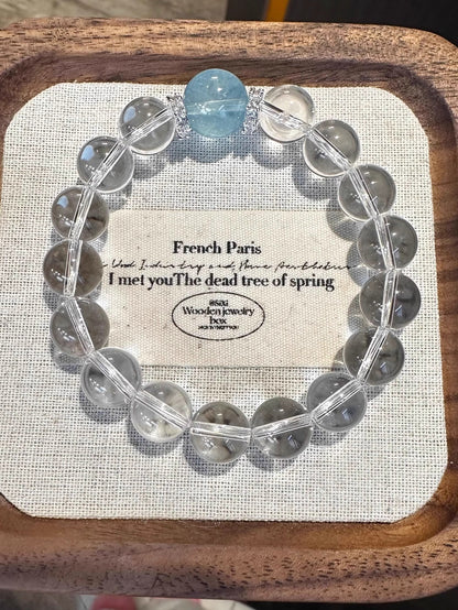 Clear Quartz & Aquamarine Healing Bracelet — Celebrity-Loved Energy Jewelry 🌊