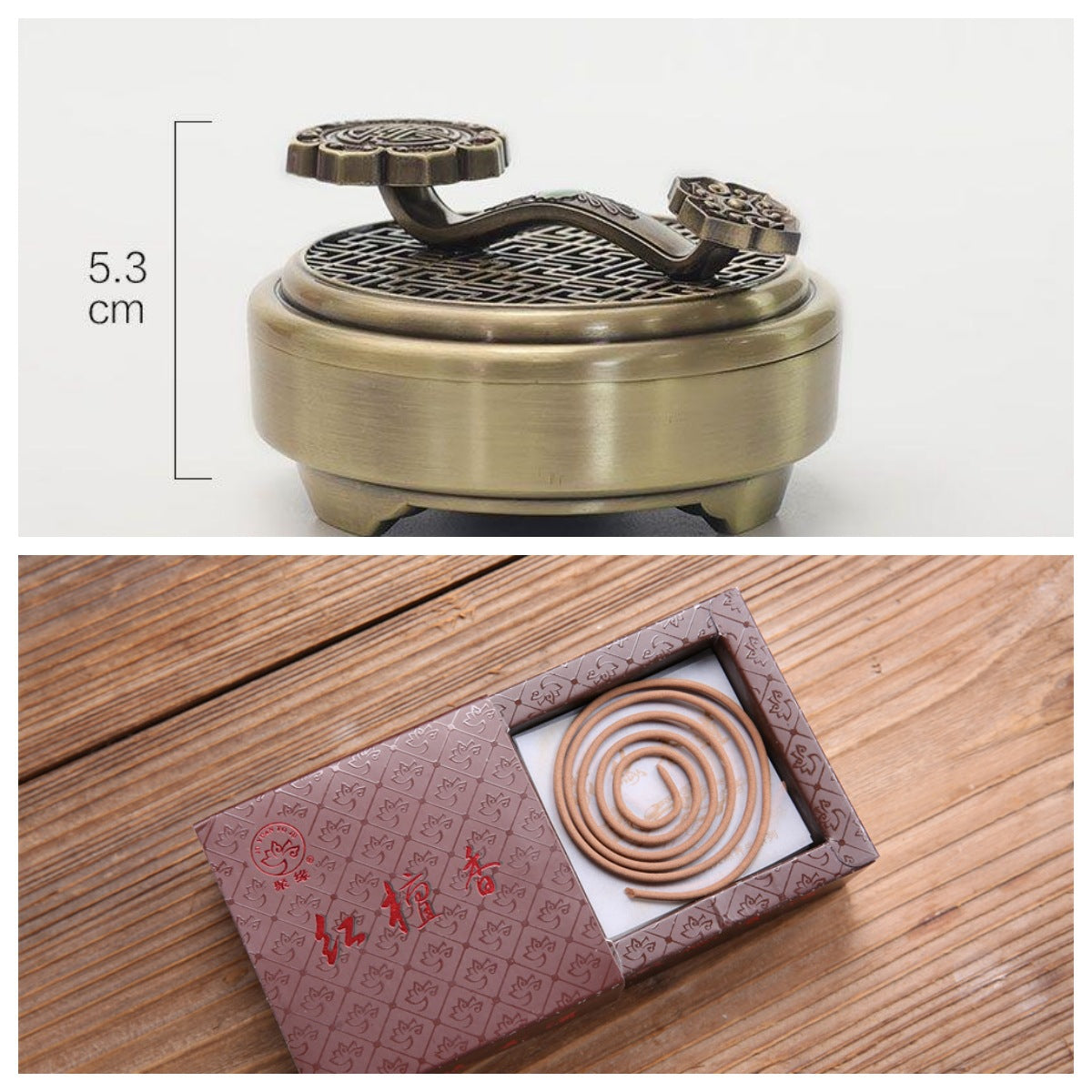 Ruyi Alloy Incense Burner  For Coils, Cones & Stick Incense