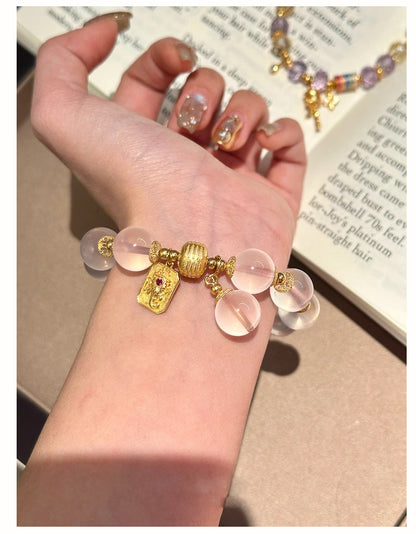 Golden Elephant Crystal Bracelet – Wealth & Love Energy (2 Styles)