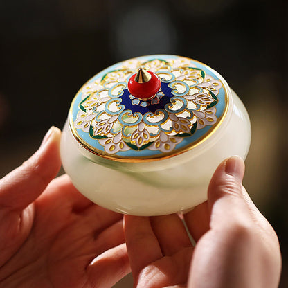 Enamel Jade Incense Burner