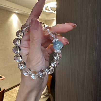 Clear Quartz & Aquamarine Healing Bracelet — Celebrity-Loved Energy Jewelry 🌊