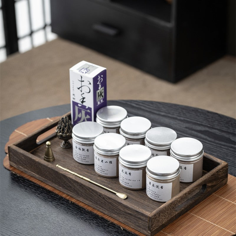Silver-Lid Incense Powder Set with Boshan Burner – 8 Scents Available