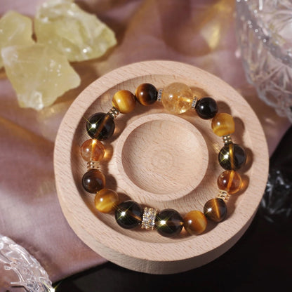 Golden Wealth Empire Bracelet — Tiger’s Eye & Citrine for Abundance 💰