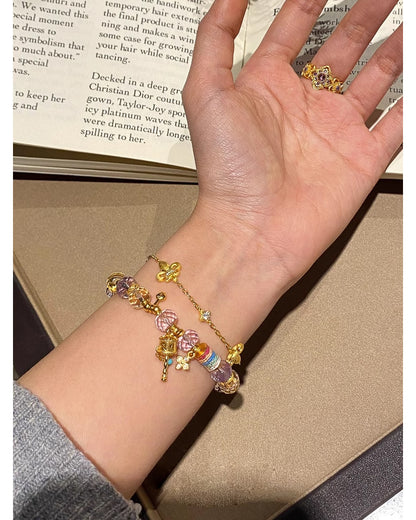 Golden Elephant Crystal Bracelet – Wealth & Love Energy (2 Styles)