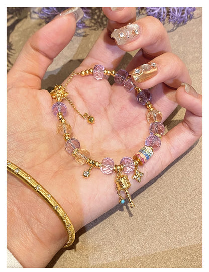 Golden Elephant Crystal Bracelet – Wealth & Love Energy (2 Styles)