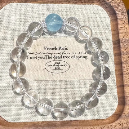 Clear Quartz & Aquamarine Healing Bracelet — Celebrity-Loved Energy Jewelry 🌊