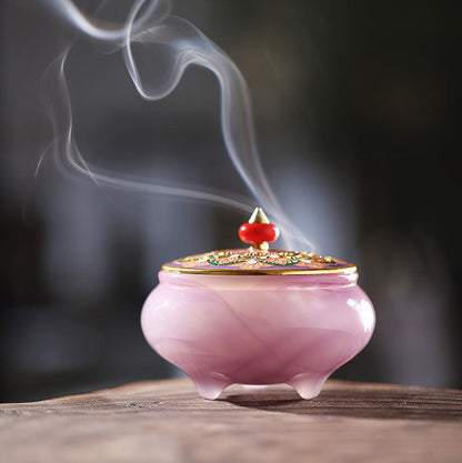 Enamel Jade Incense Burner
