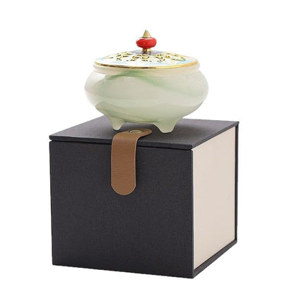 Enamel Jade Incense Burner