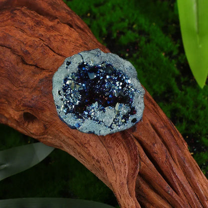 Nature Agate Geode Druzy Crystal Cluster — Electroplated Colorful Mineral Specimen for Spiritual Decor 🌈✨