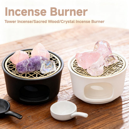 Crystal Incense Burner – Sacred Smoke Ritual Kit for Meditation, Energy Cleansing, and Home Serenity.