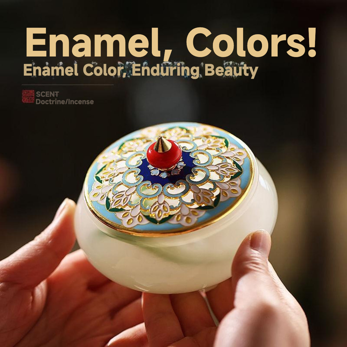 Enamel Jade Incense Burner